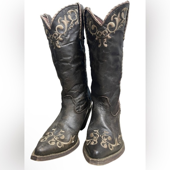 Durango Shoes - Durango Western Boots Women 12”Crush Scroll Chocolate Rd3203 Color:Brown Size:6